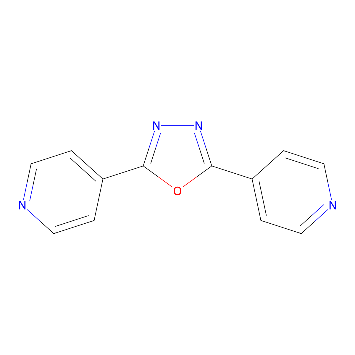 2,5-Bis(4-pyridyl)-1,3,4-oxadiazole molecular structure, CAS 15420-02-7