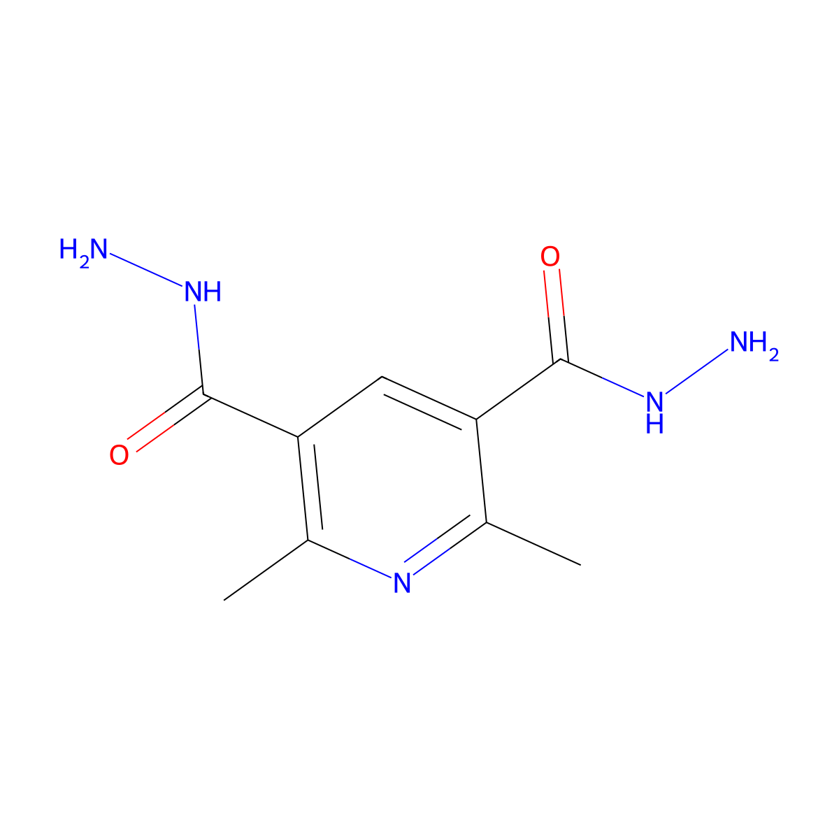 2,6-Dimethylpyridine-3,5-dicarbohydrazide molecular structure, CAS 15420-54-9