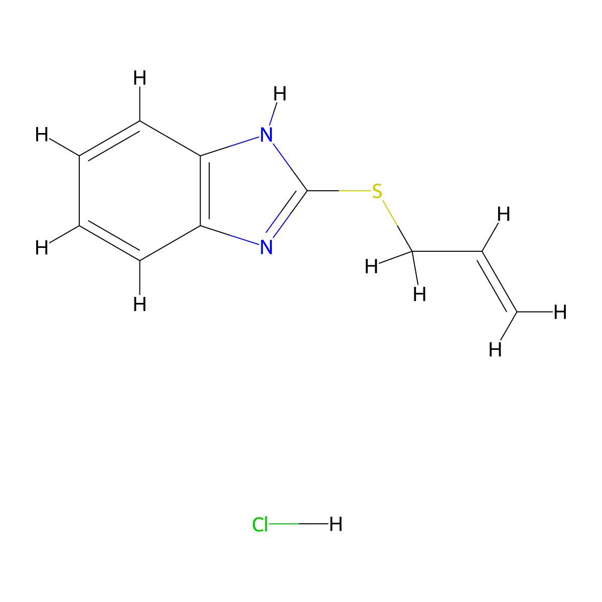 2-prop-2-enylsulfanyl-1H-benzimidazole;hydrochloride molecular structure, CAS 154200-81-4