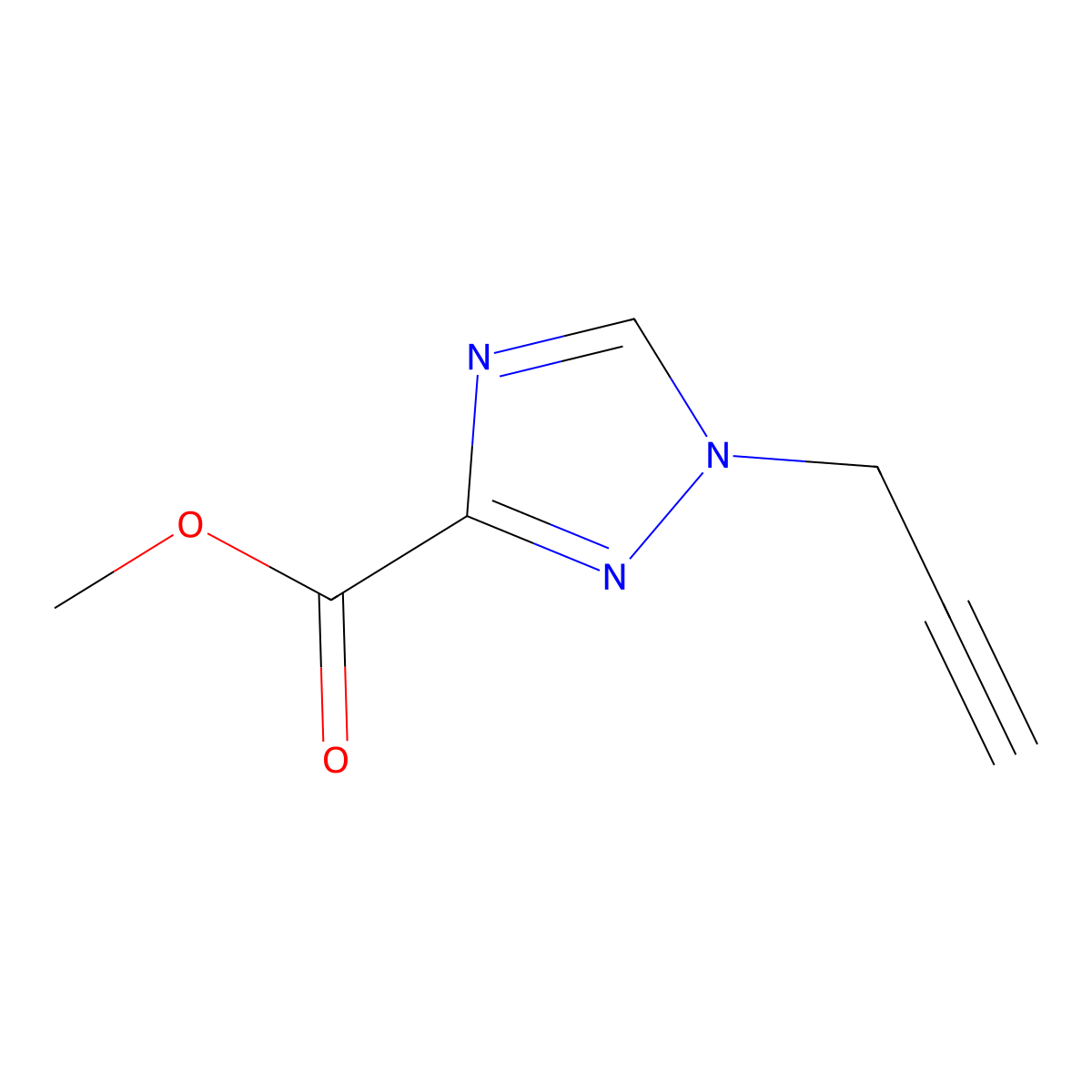 methyl 1-(prop-2-yn-1-yl)-1H-1,2,4-triazole-3-carboxylate molecular structure, CAS 1542014-82-3