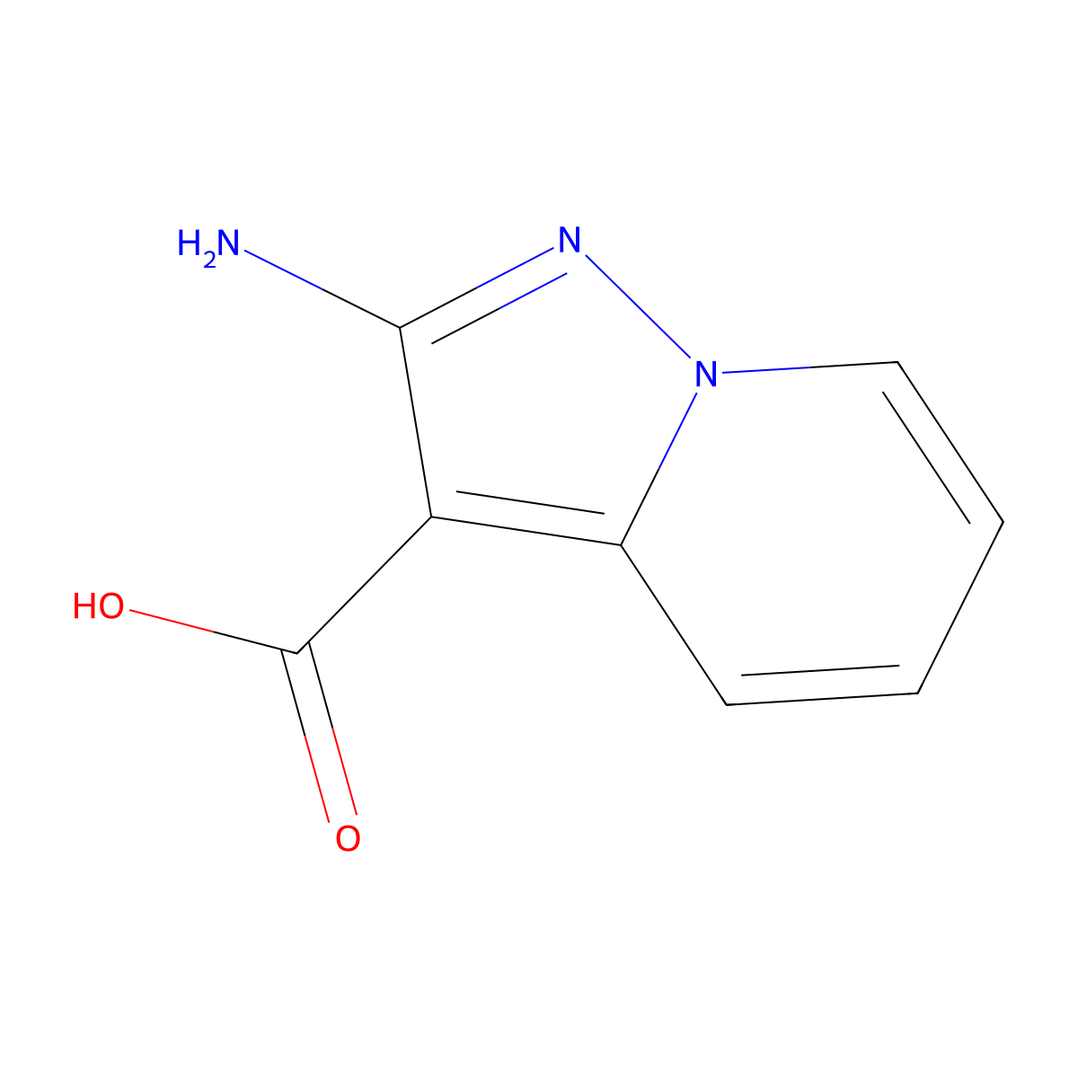 2-Aminopyrazolo[1,5-a]pyridine-3-carboxylic acid molecular structure, CAS 1542020-25-6