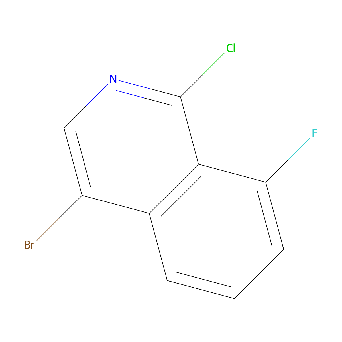 4-Bromo-1-chloro-8-fluoroisoquinoline molecular structure, CAS 1542024-47-4