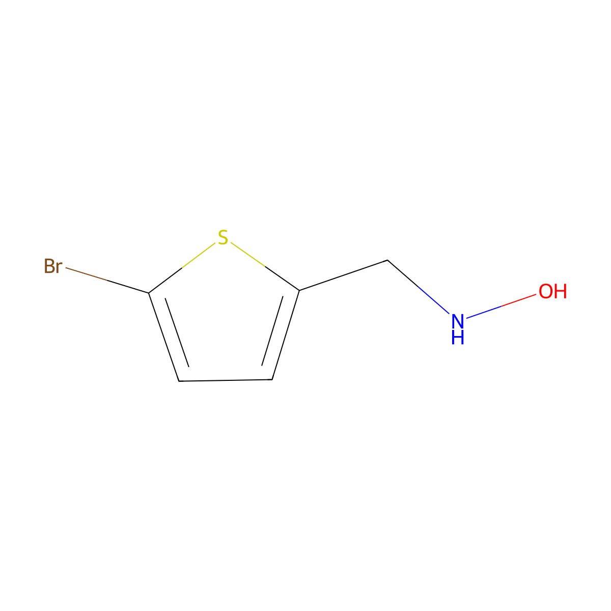 N-[(5-bromothiophen-2-yl)methyl]hydroxylamine molecular structure, CAS 1542025-98-8