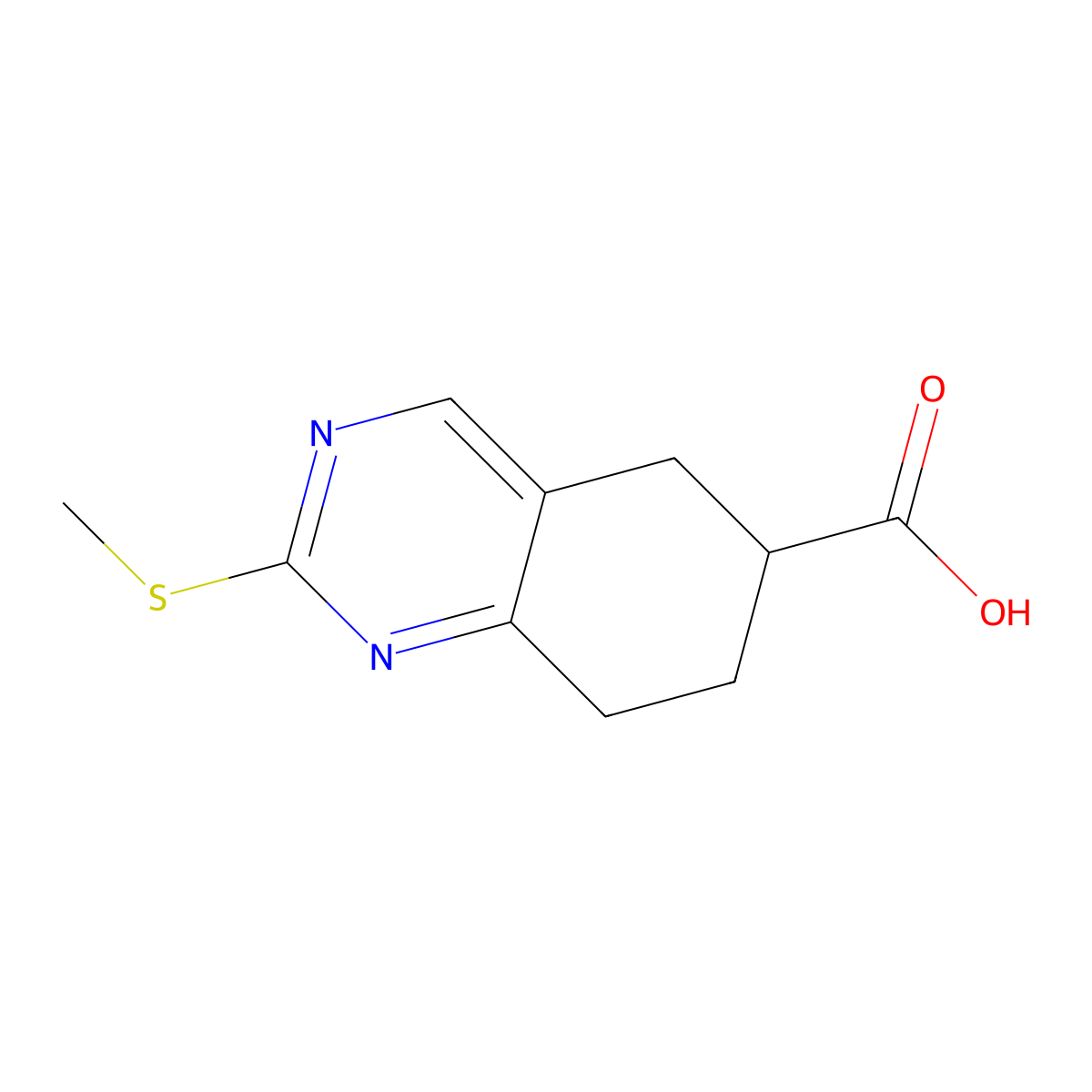 2-(Methylthio)-5,6,7,8-tetrahydroquinazoline-6-carboxylic acid molecular structure, CAS 1542029-69-5