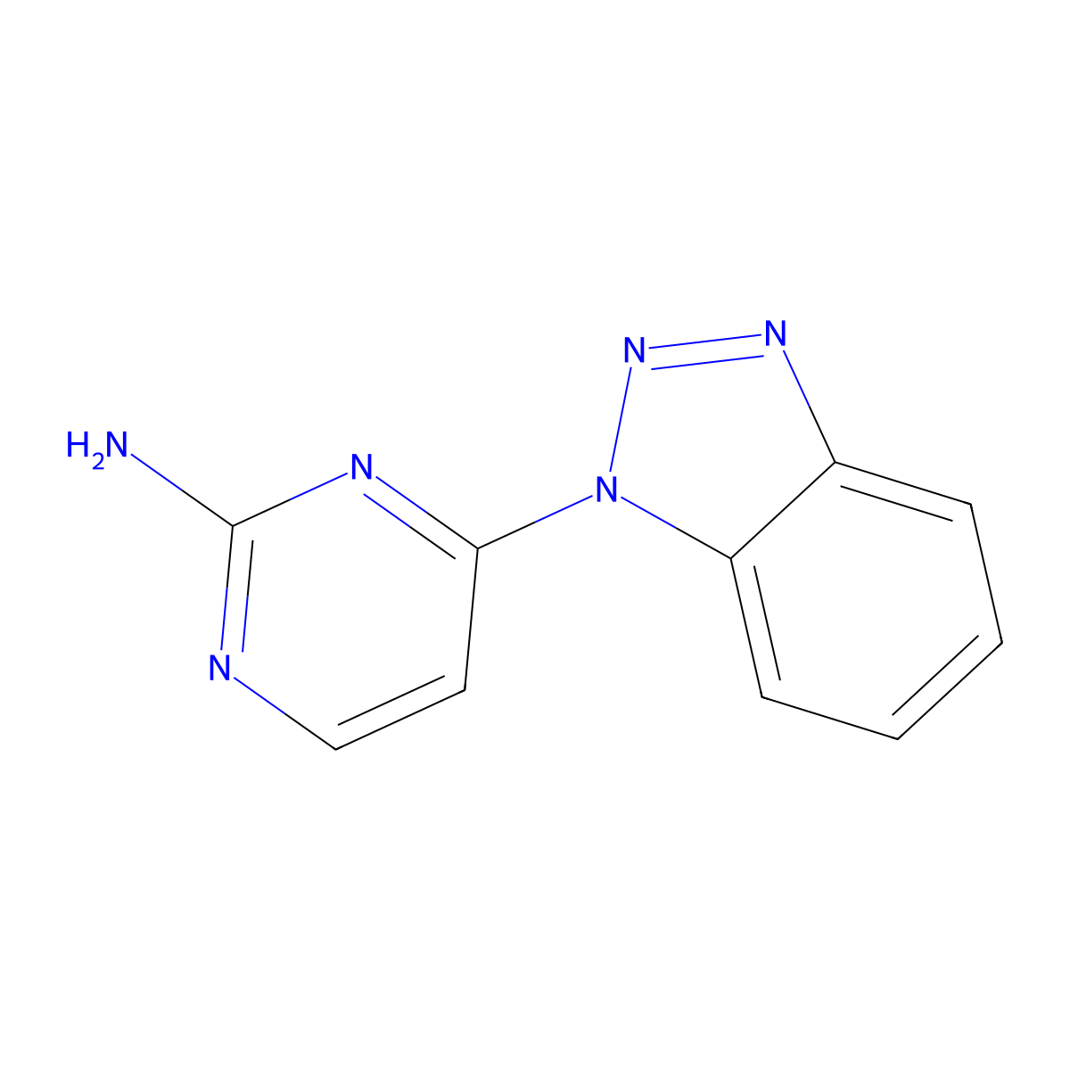 4-(1H-1,2,3-benzotriazol-1-yl)pyrimidin-2-amine molecular structure, CAS 1542059-06-2