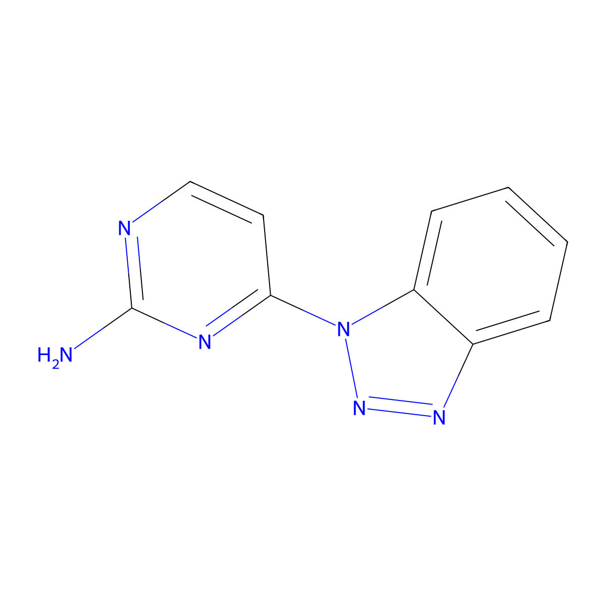 4-(1H-1,2,3-benzotriazol-1-yl)pyrimidin-2-amine molecular structure, CAS 1542059-06-2