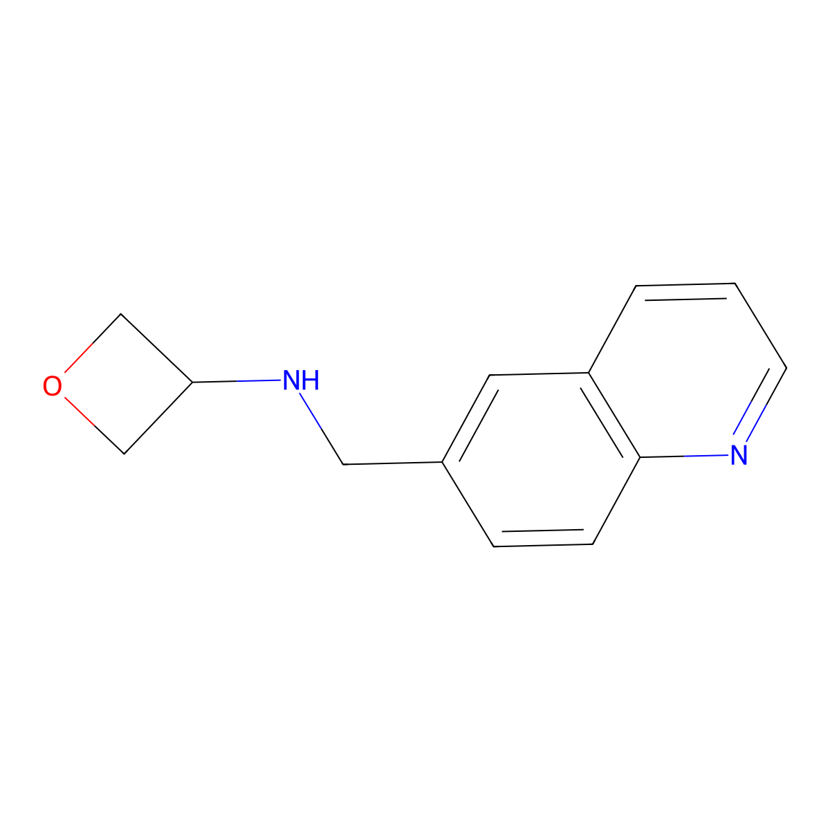 N-[(quinolin-6-yl)methyl]oxetan-3-amine molecular structure, CAS 1542060-99-0