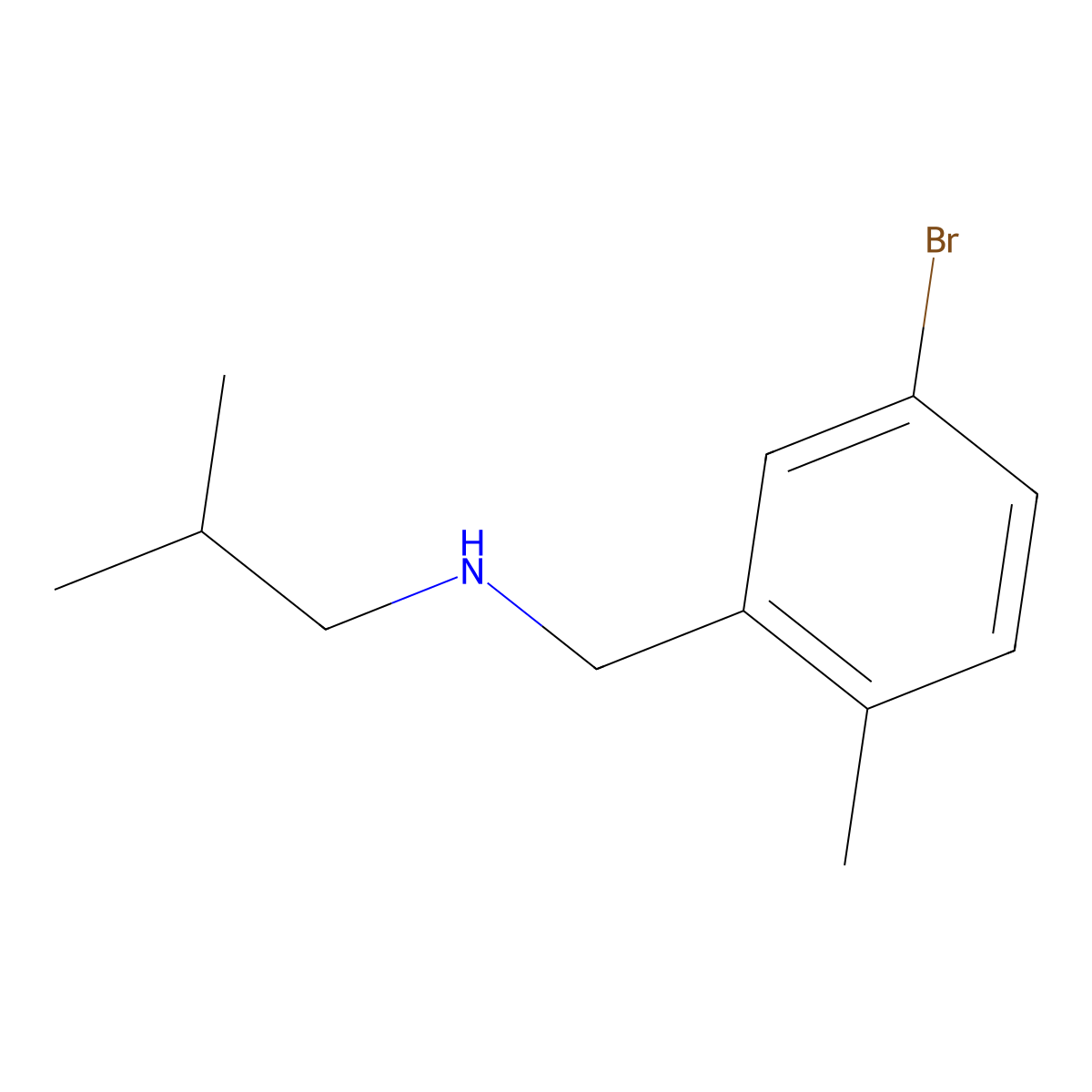 [(5-Bromo-2-methylphenyl)methyl](2-methylpropyl)amine molecular structure, CAS 1542061-65-3