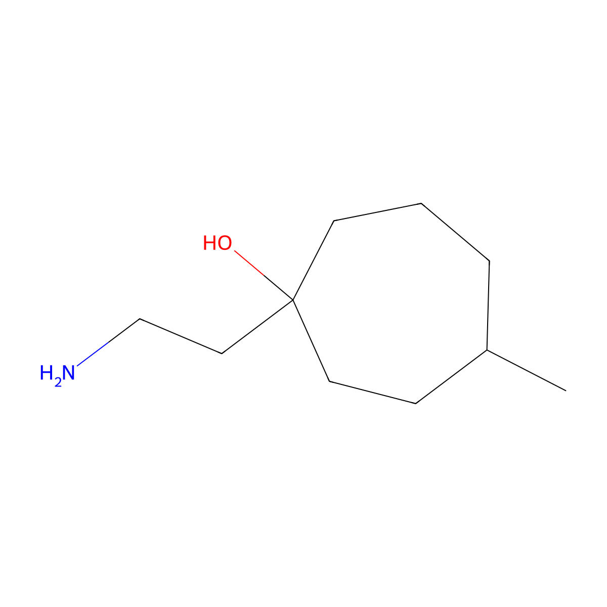 1-(2-Aminoethyl)-4-methylcycloheptan-1-ol molecular structure, CAS 1542087-39-7