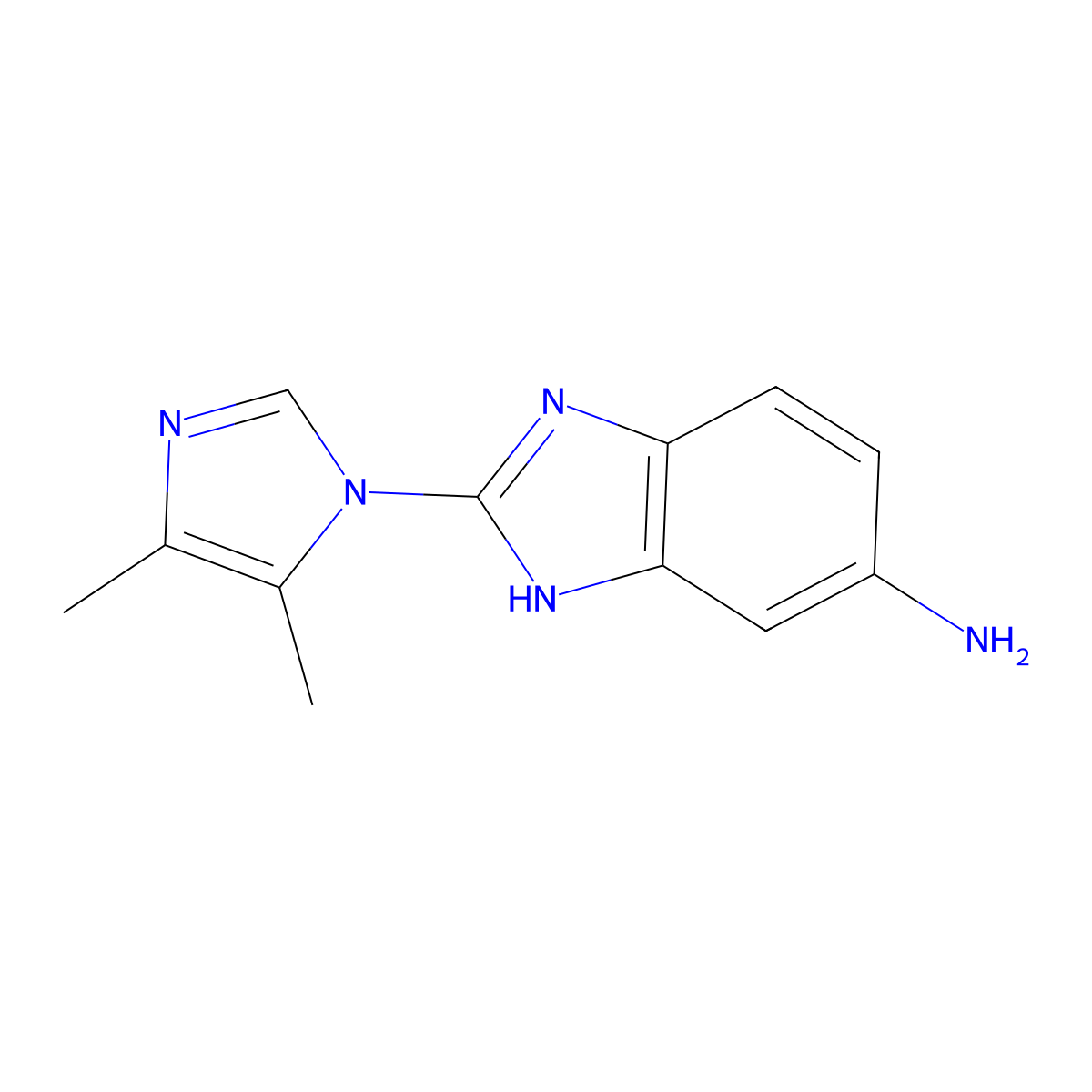 2-(4,5-dimethyl-1H-imidazol-1-yl)-1H-1,3-benzodiazol-5-amine molecular structure, CAS 1542093-63-9