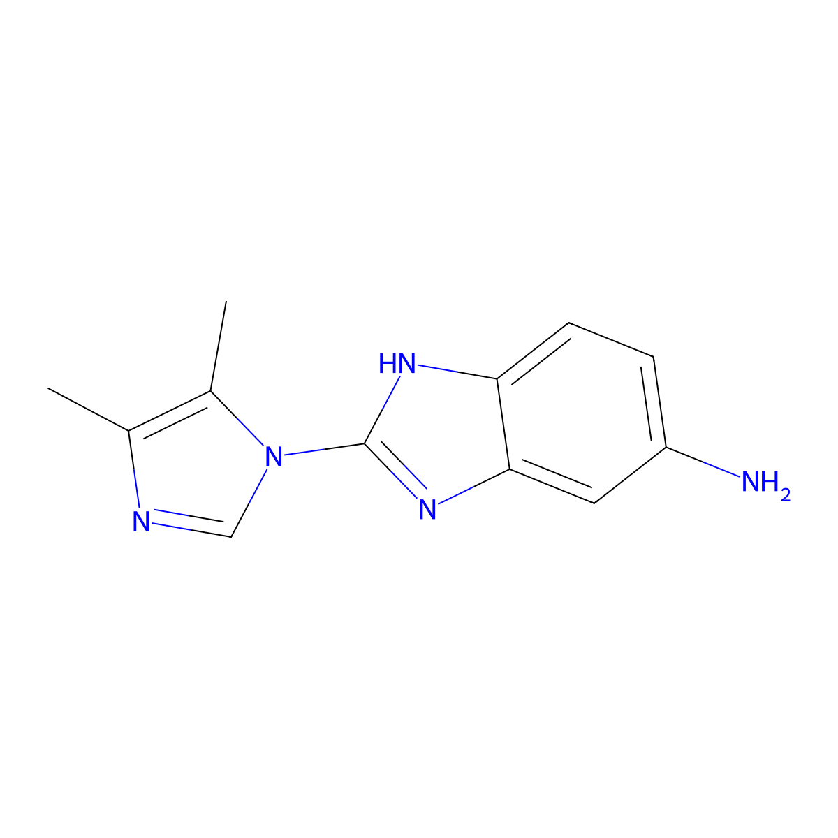 2-(4,5-dimethyl-1H-imidazol-1-yl)-1H-1,3-benzodiazol-5-amine molecular structure, CAS 1542093-63-9