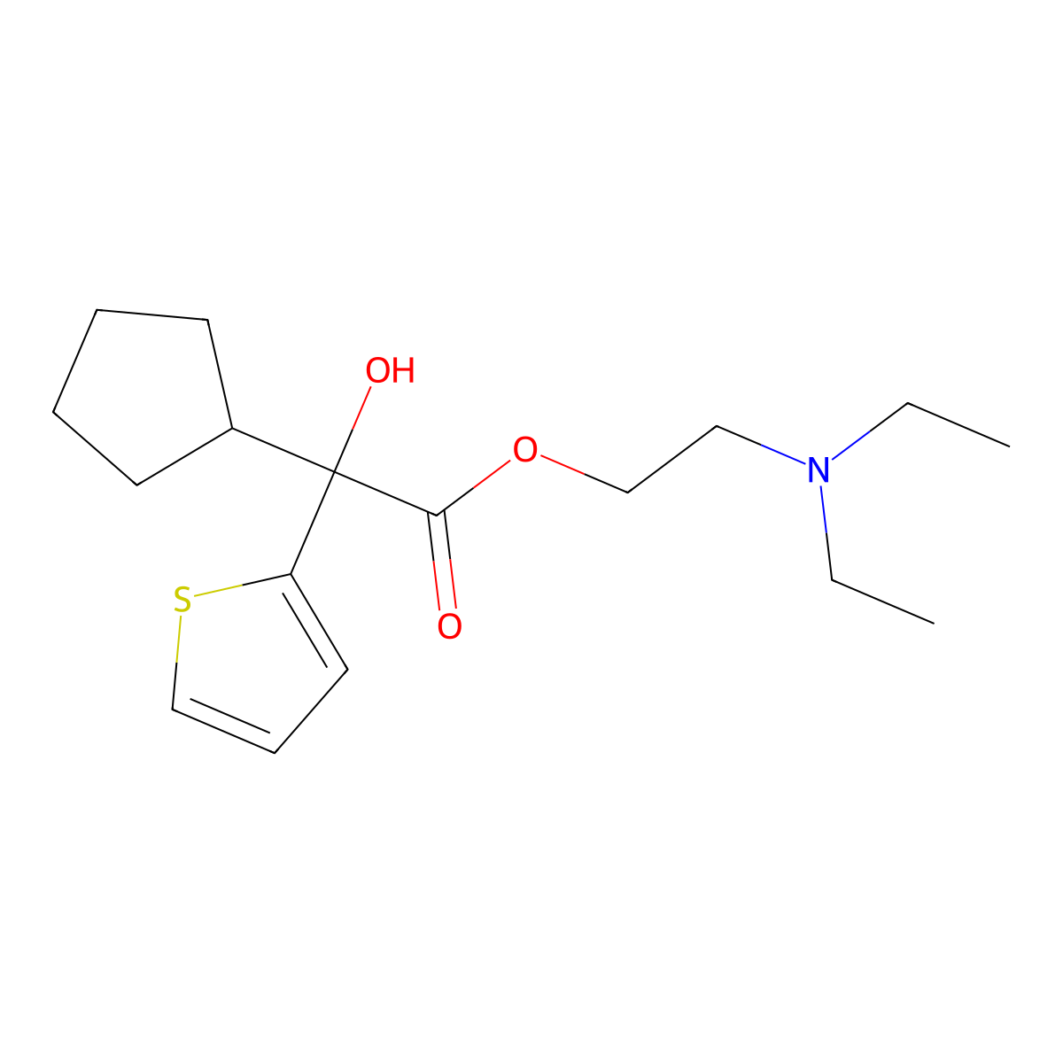 2-(Diethylamino)ethyl 2-cyclopentyl-2-hydroxy-2-(thiophen-2-YL)acetate molecular structure, CAS 15421-88-2