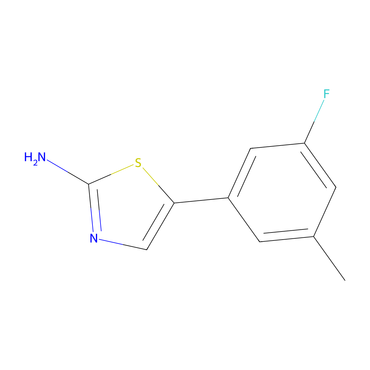 5-(3-Fluoro-5-methylphenyl)thiazol-2-amine molecular structure, CAS 1542102-42-0