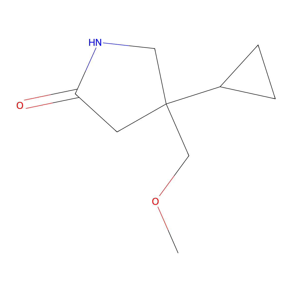4-Cyclopropyl-4-(methoxymethyl)pyrrolidin-2-one molecular structure, CAS 1542106-45-5