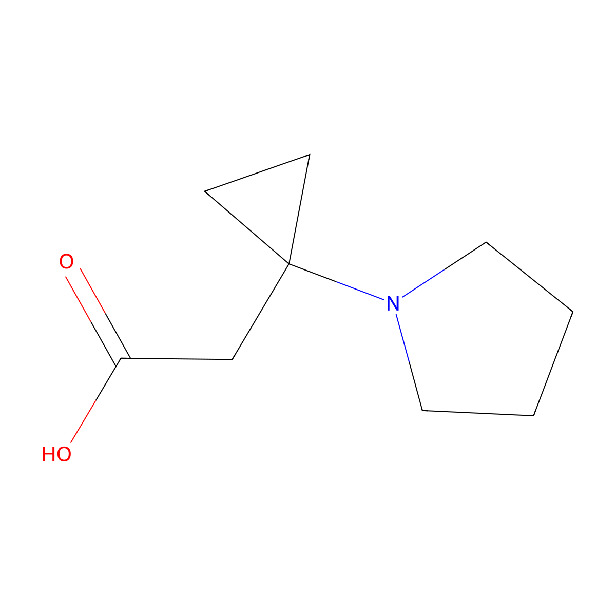 2-[1-(Pyrrolidin-1-yl)cyclopropyl]acetic acid molecular structure, CAS 1542126-05-5