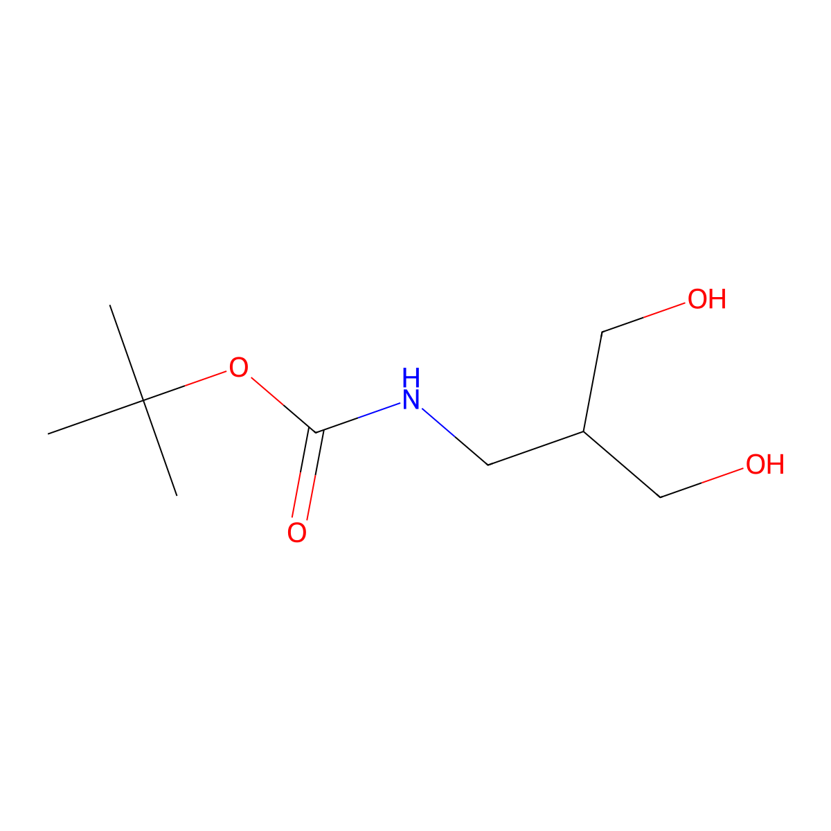 tert-Butyl (3-hydroxy-2-(hydroxymethyl)propyl)carbamate molecular structure, CAS 1542136-85-5