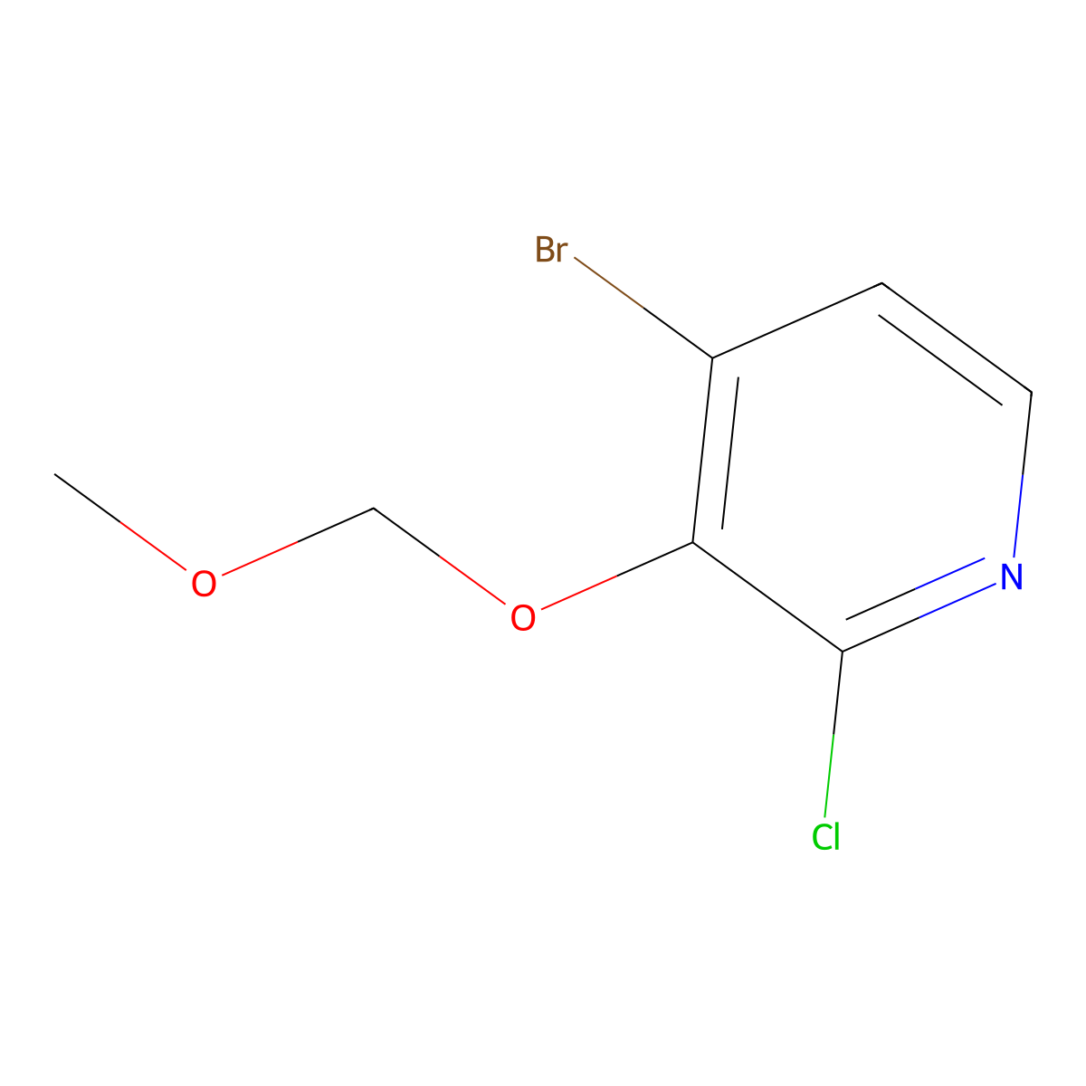 4-Bromo-2-chloro-3-(methoxymethoxy)pyridine molecular structure, CAS 1542143-40-7