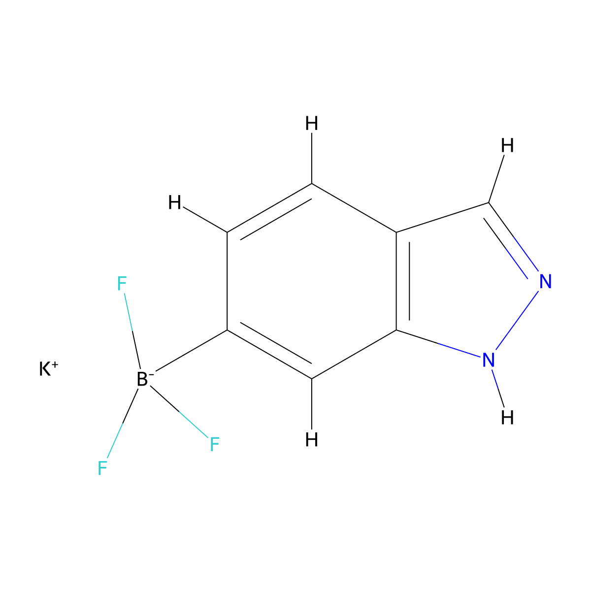 potassium trifluoro(1H-indazol-6-yl)boranuide molecular structure, CAS 1542163-49-4