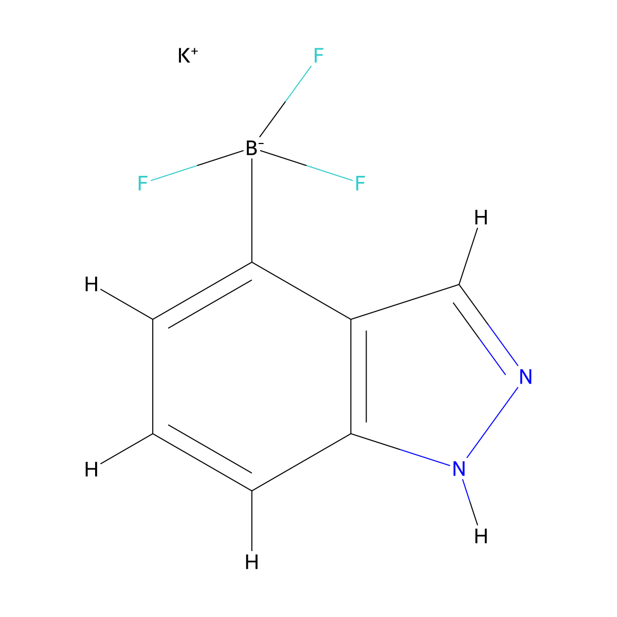 Potassium trifluoro(1H-indazol-4-yl)borate molecular structure, CAS 1542163-50-7