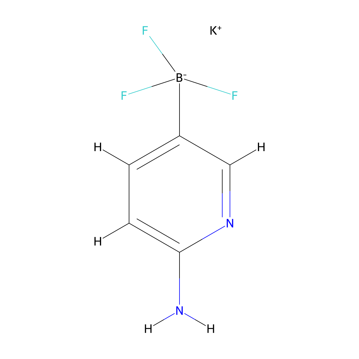 Potassium (6-aminopyridin-3-yl)trifluoroboranuide molecular structure, CAS 1542163-51-8