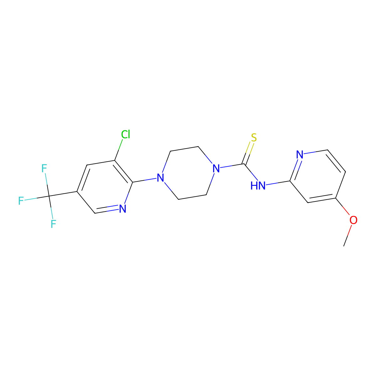 4-(3-chloro-5-(trifluoromethyl)pyridin-2-yl)-N-(4-methoxypyridin-2-yl)piperazine-1-carbothioamide molecular structure, CAS 1542213-03-5