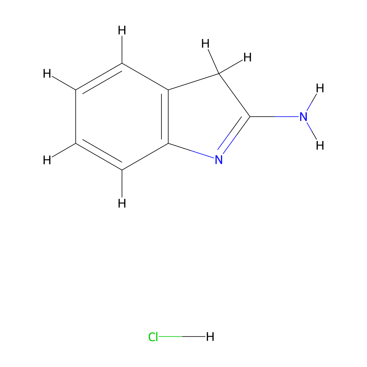 2,3-dihydro-1H-indol-2-imine hydrochloride molecular structure, CAS 154224-27-8