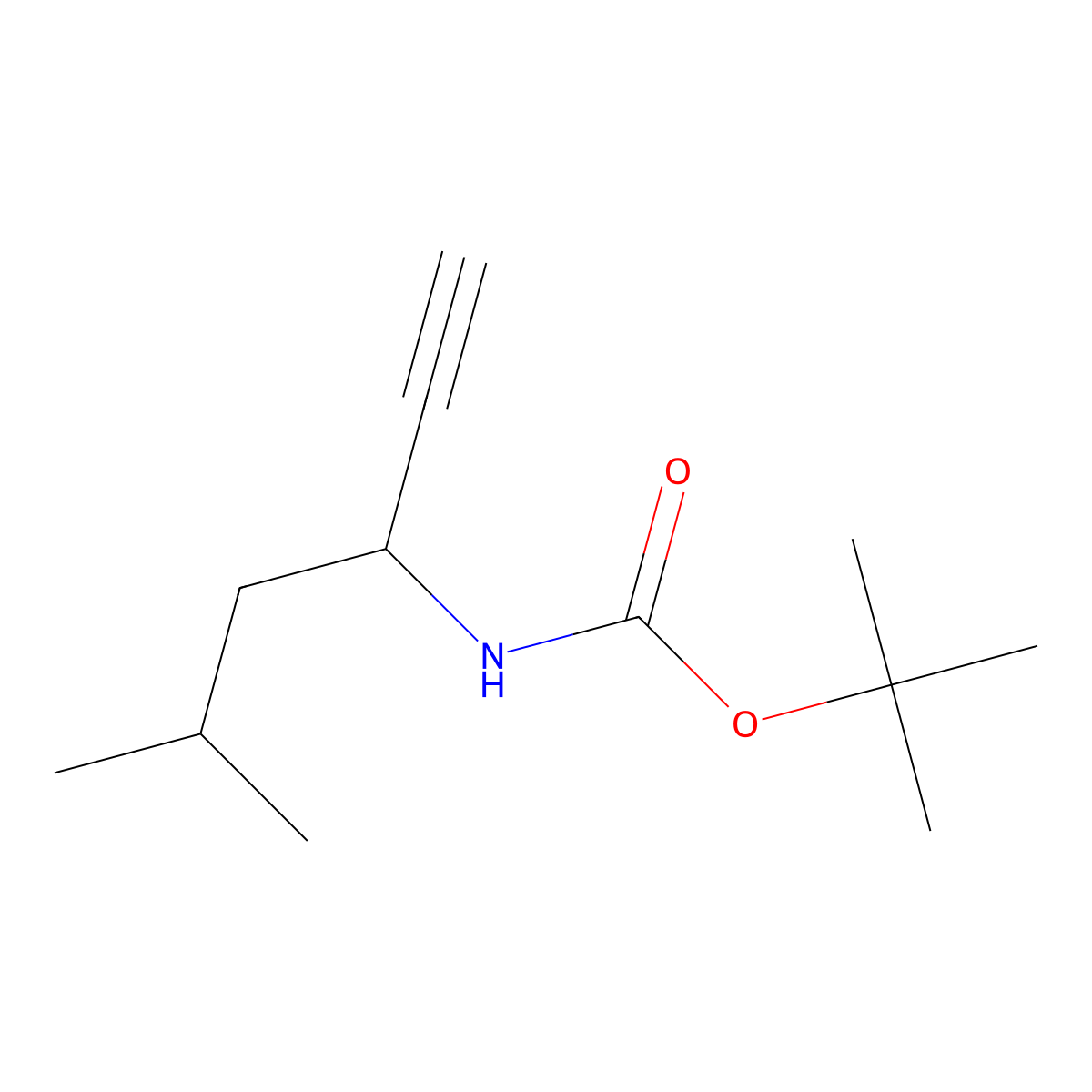 tert-Butyl (R)-(5-methylhex-1-yn-3-yl)carbamate molecular structure, CAS 1542245-24-8