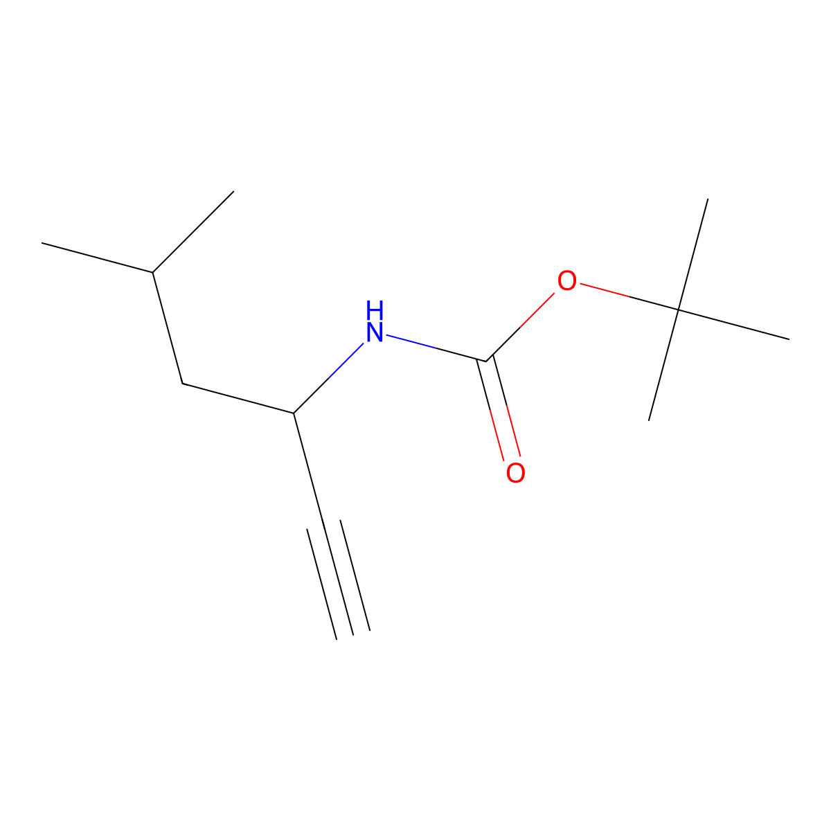 tert-butyl N-(5-methylhex-1-yn-3-yl)carbamate molecular structure, CAS 1542245-26-0