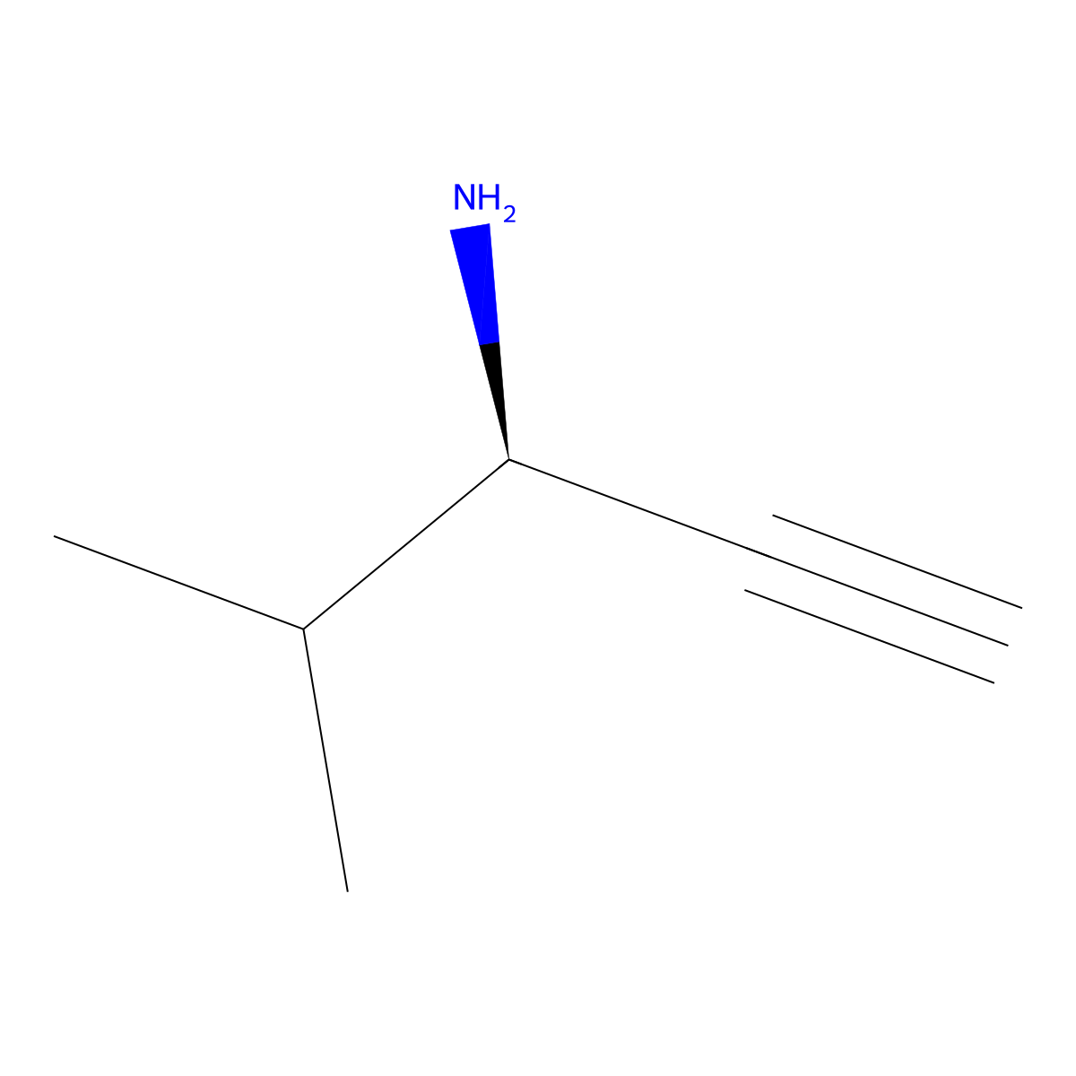 (3R)-4-methylpent-1-yn-3-amine molecular structure, CAS 1542245-29-3