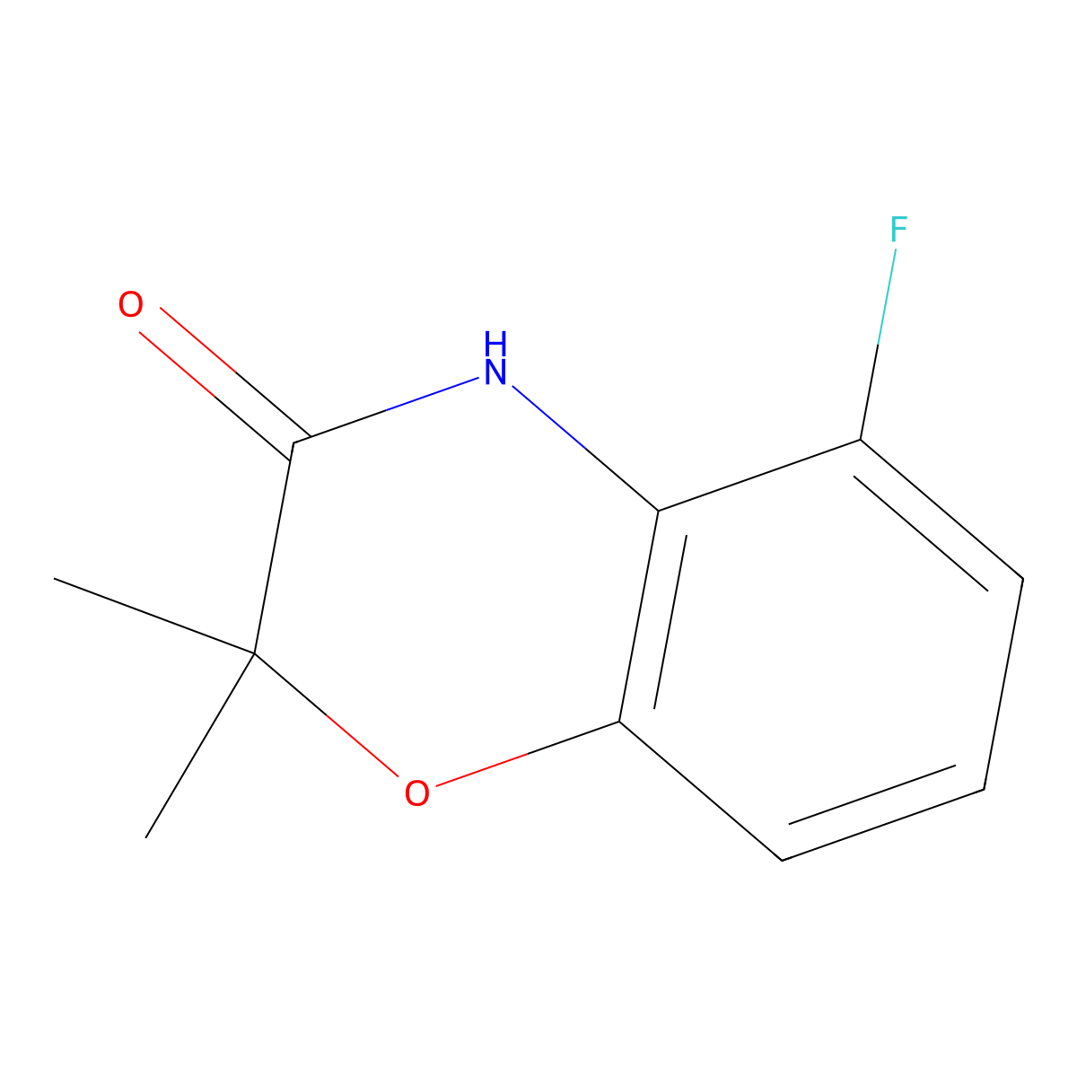 5-Fluoro-2,2-dimethyl-2H-benzo[b][1,4]oxazin-3(4H)-one molecular structure, CAS 1542255-76-4