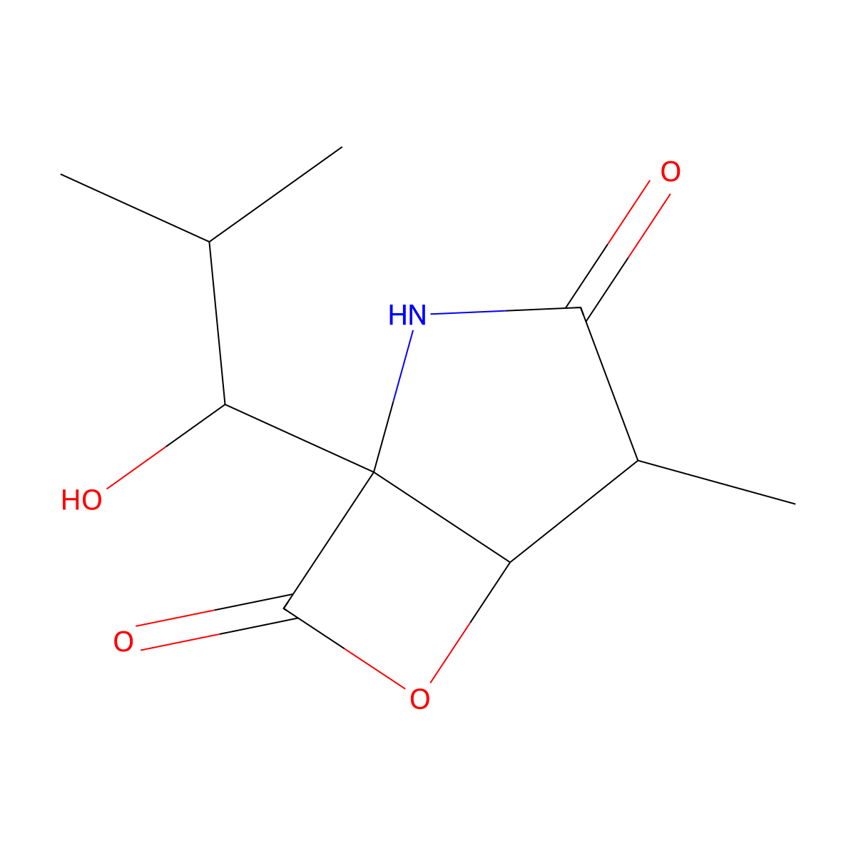 clasto-Lactacystin beta-lactone molecular structure, CAS 154226-60-5