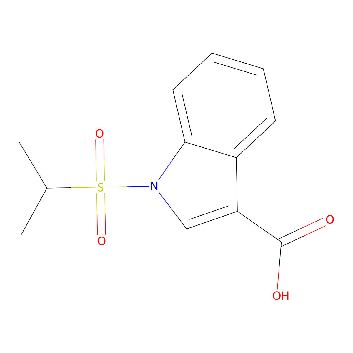 1-Isopropylsulfonylindole-3-carboxylic acid molecular structure, CAS 1542264-41-4
