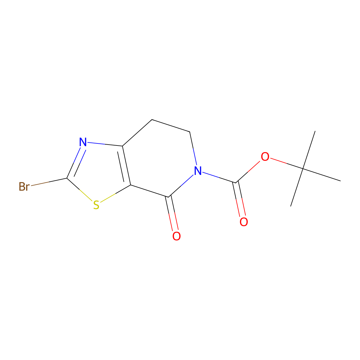 tert-butyl 2-bromo-4-oxo-6,7-dihydrothiazolo[5,4-c]pyridine-5(4H)-carboxylate molecular structure, CAS 1542266-60-3