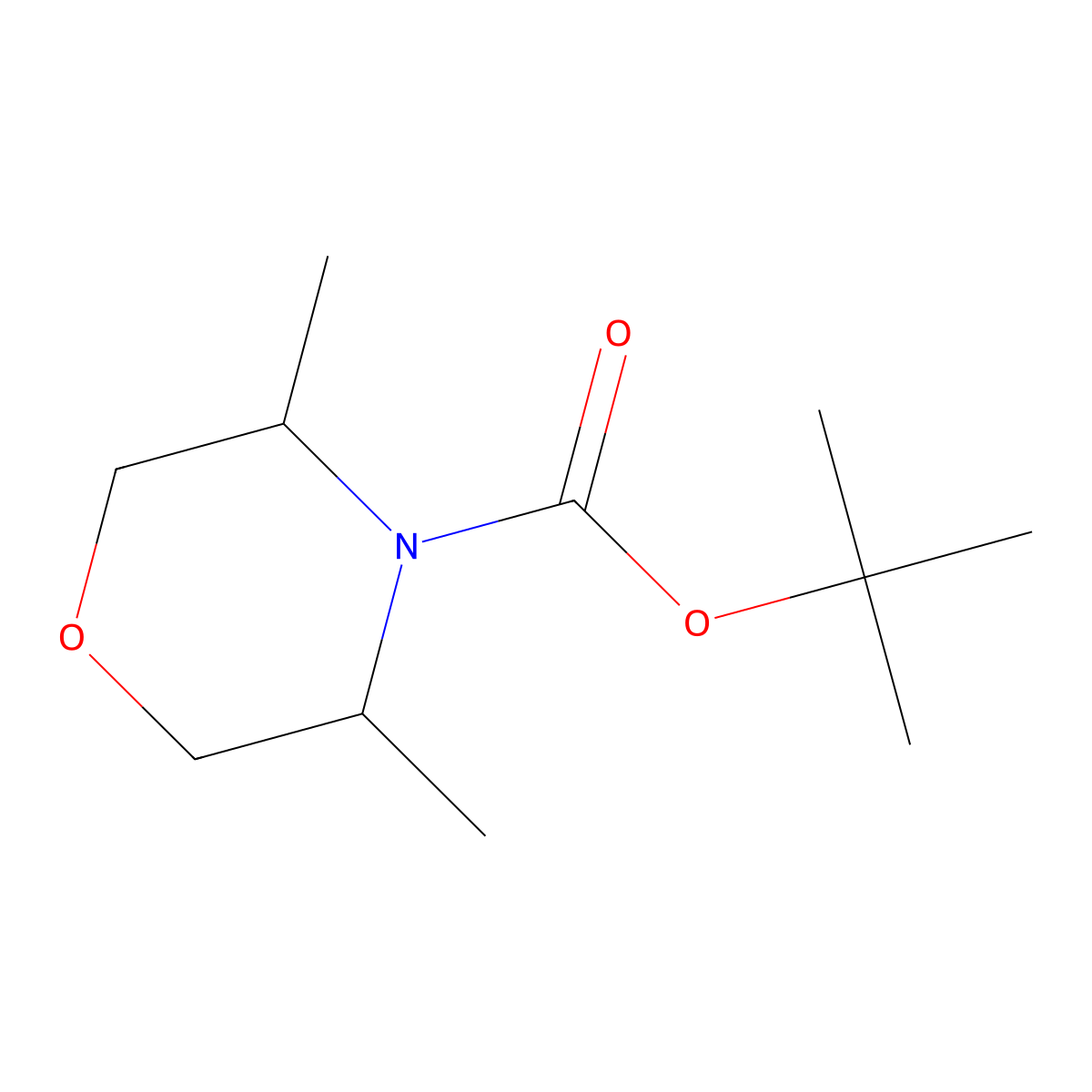 (3R,5r)-tert-butyl 3,5-dimethylmorpholine-4-carboxylate molecular structure, CAS 1542268-35-8