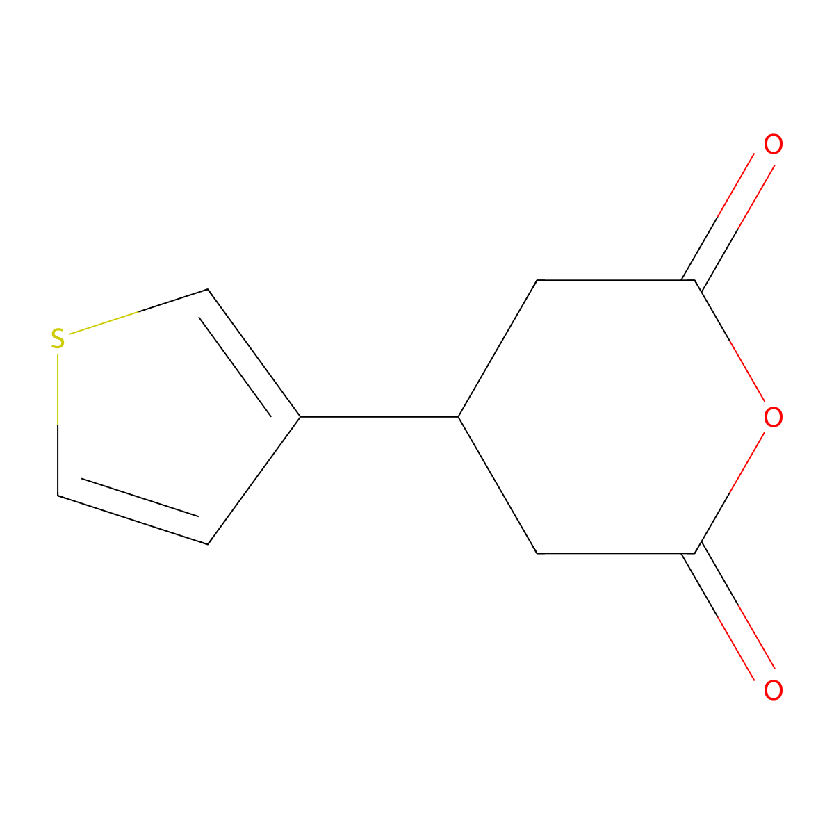 Dihydro-4-(3-thienyl)-2H-pyran-2,6(3H)-dione molecular structure, CAS 154227-48-2