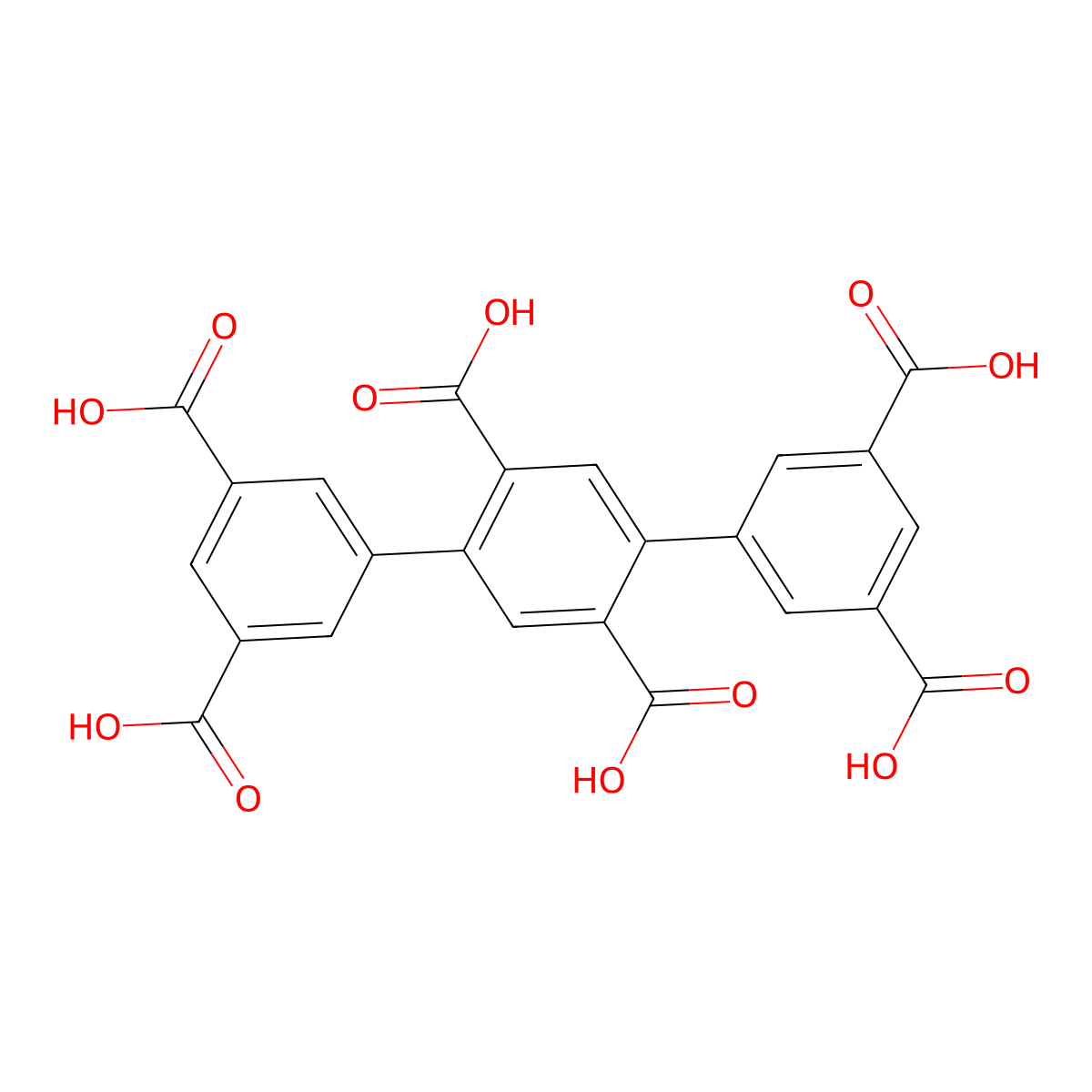 [1,1':4',1''-Terphenyl]-2',3,3'',5,5',5''-hexacarboxylic acid molecular structure, CAS 1542274-12-3