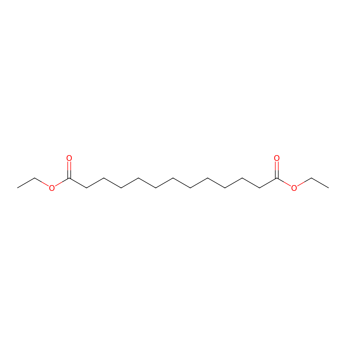 Diethyl tridecanedioate molecular structure, CAS 15423-05-9