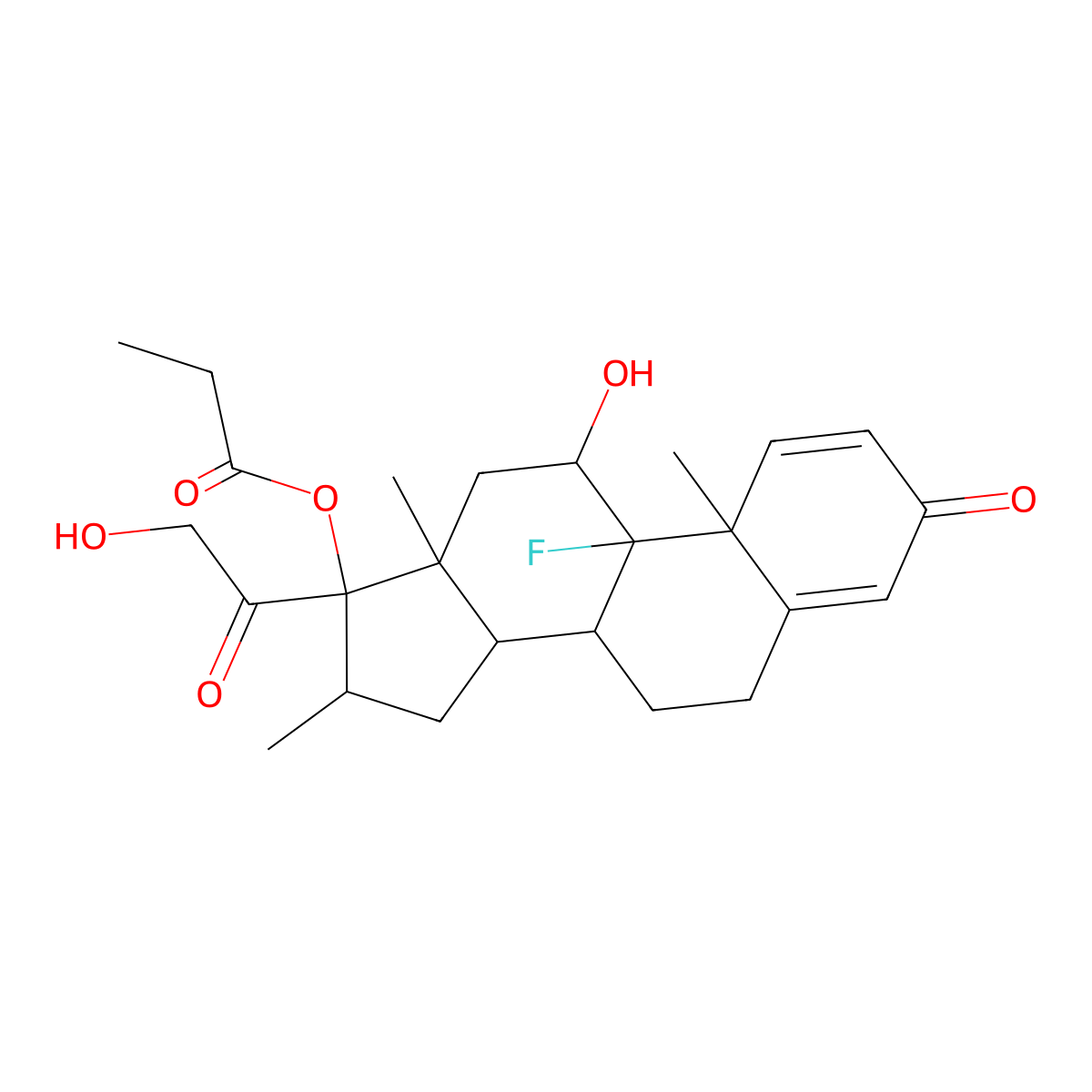Dexamethasone 17-propionate molecular structure, CAS 15423-89-9