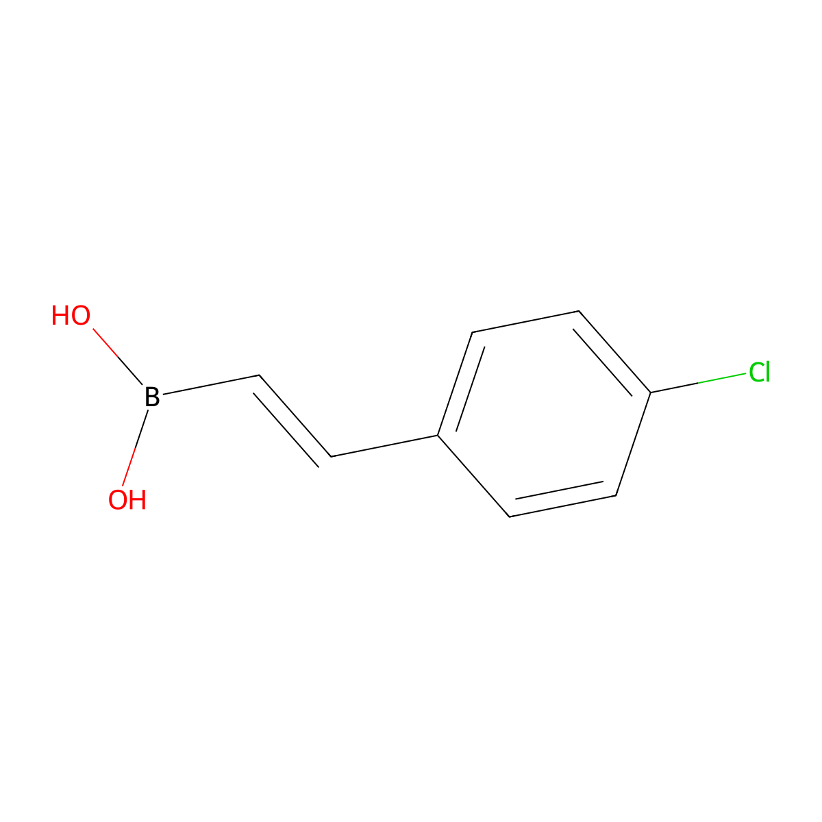 trans-2-(4-Chlorophenyl)vinylboronic acid molecular structure, CAS 154230-29-2