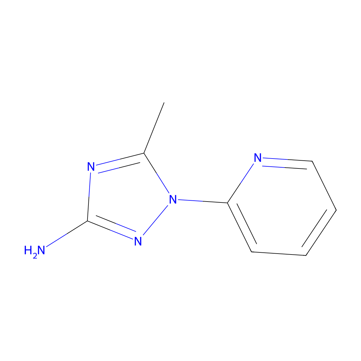 5-Methyl-1-(pyridin-2-yl)-1H-1,2,4-triazol-3-amine molecular structure, CAS 1542332-99-9