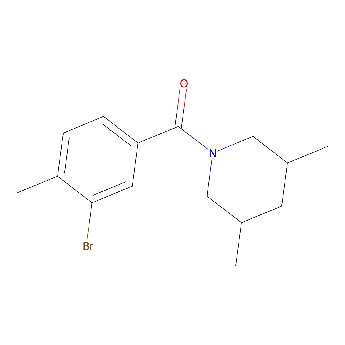 (3-Bromo-4-methylphenyl)(3,5-dimethyl-1-piperidinyl)methanone molecular structure, CAS 1542334-87-1