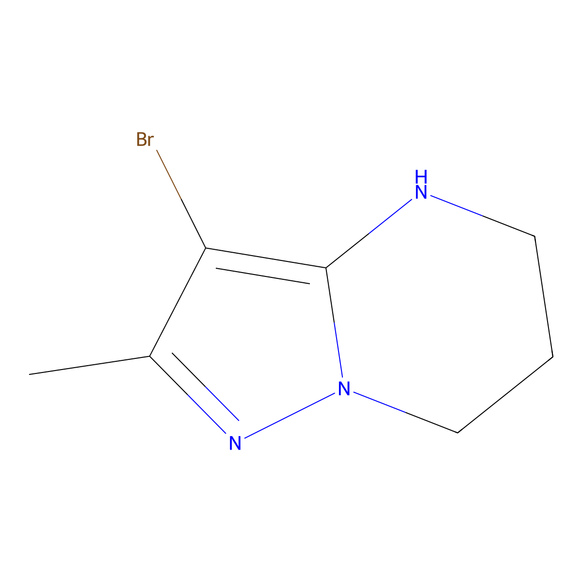 3-bromo-2-methyl-4H,5H,6H,7H-pyrazolo[1,5-a]pyrimidine molecular structure, CAS 1542340-73-7