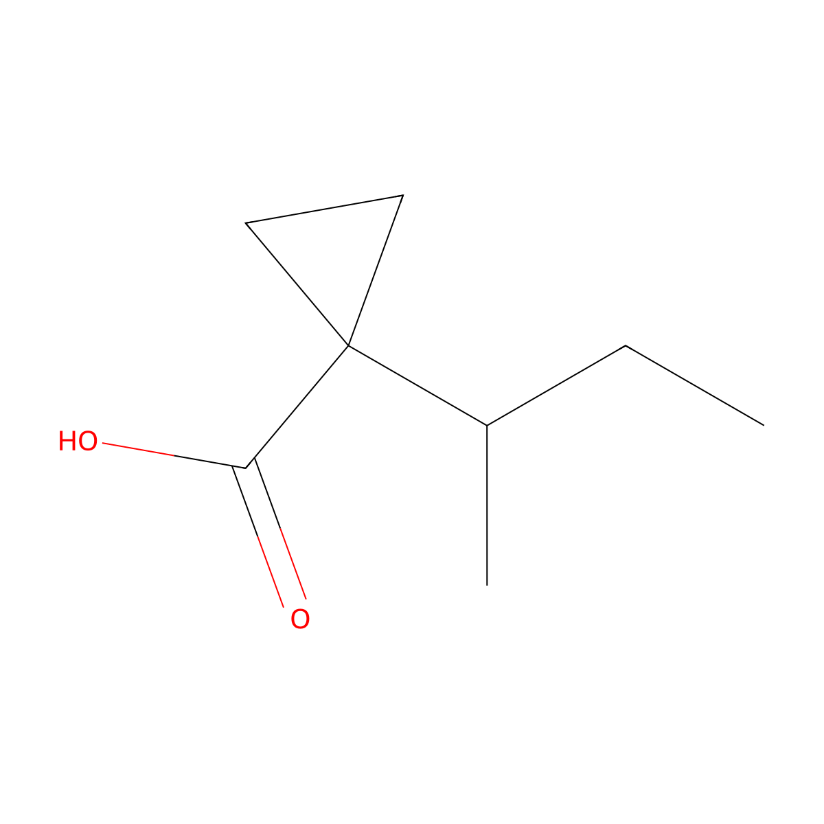 1-(Sec-butyl)cyclopropane-1-carboxylic acid molecular structure, CAS 1542349-76-7