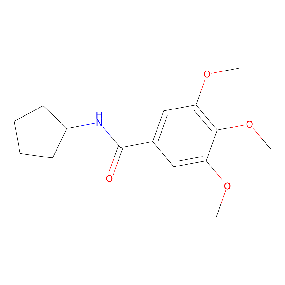 N-Cyclopentyl-3,4,5-trimethoxybenzamide molecular structure, CAS 154235-00-4