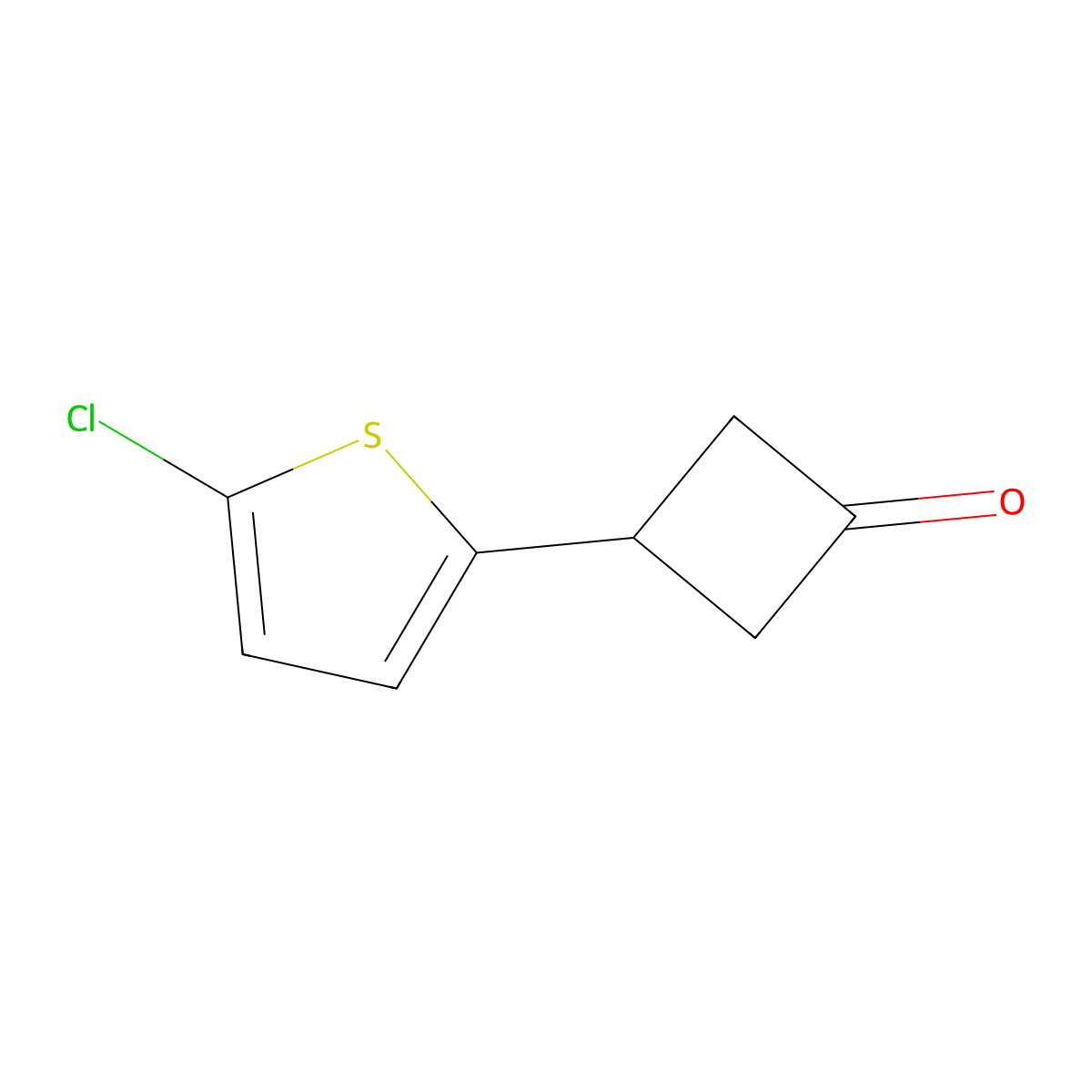 3-(5-Chlorothiophen-2-yl)cyclobutan-1-one molecular structure, CAS 1542364-86-2