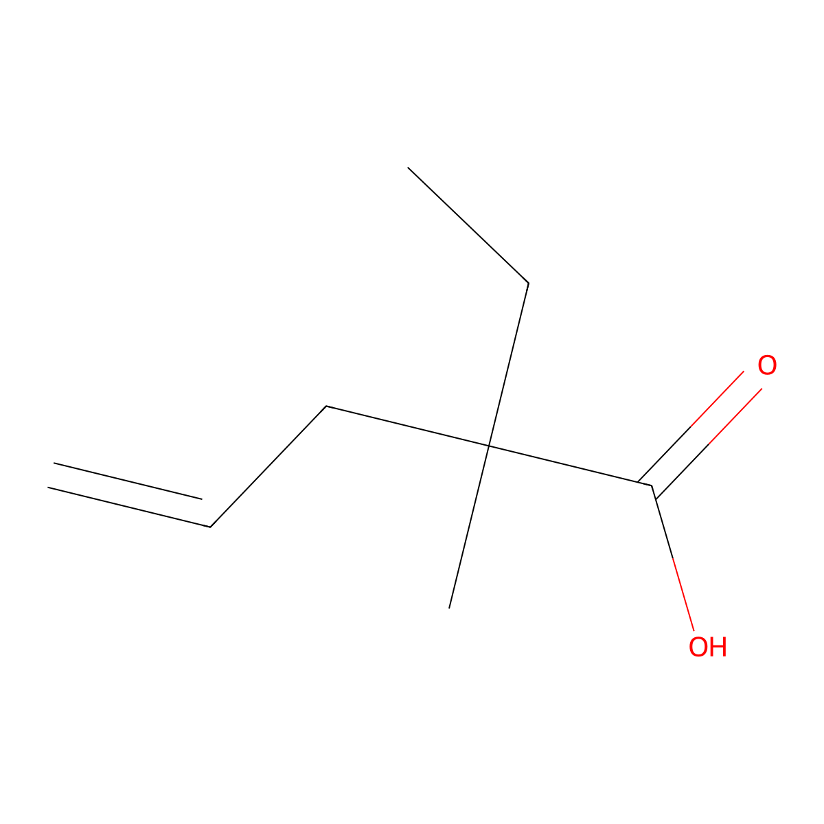 2-Ethyl-2-methylpent-4-enoic acid molecular structure, CAS 1542386-59-3