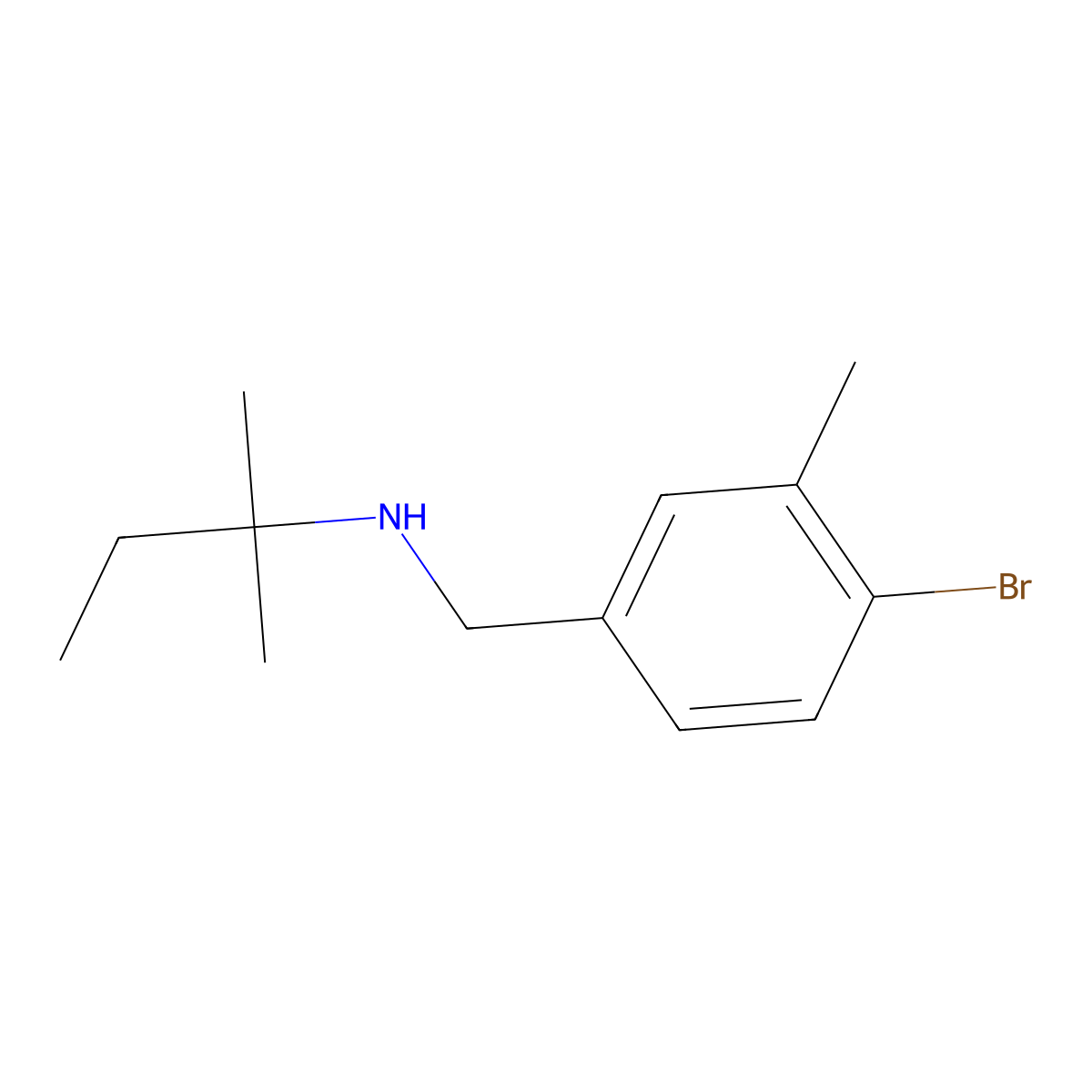 [(4-Bromo-3-methylphenyl)methyl](2-methylbutan-2-yl)amine molecular structure, CAS 1542394-74-0