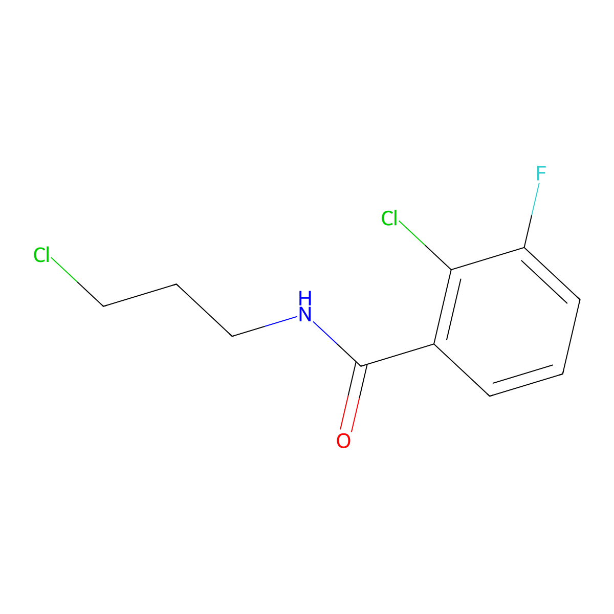 2-Chloro-N-(3-chloropropyl)-3-fluorobenzamide molecular structure, CAS 1542400-55-4