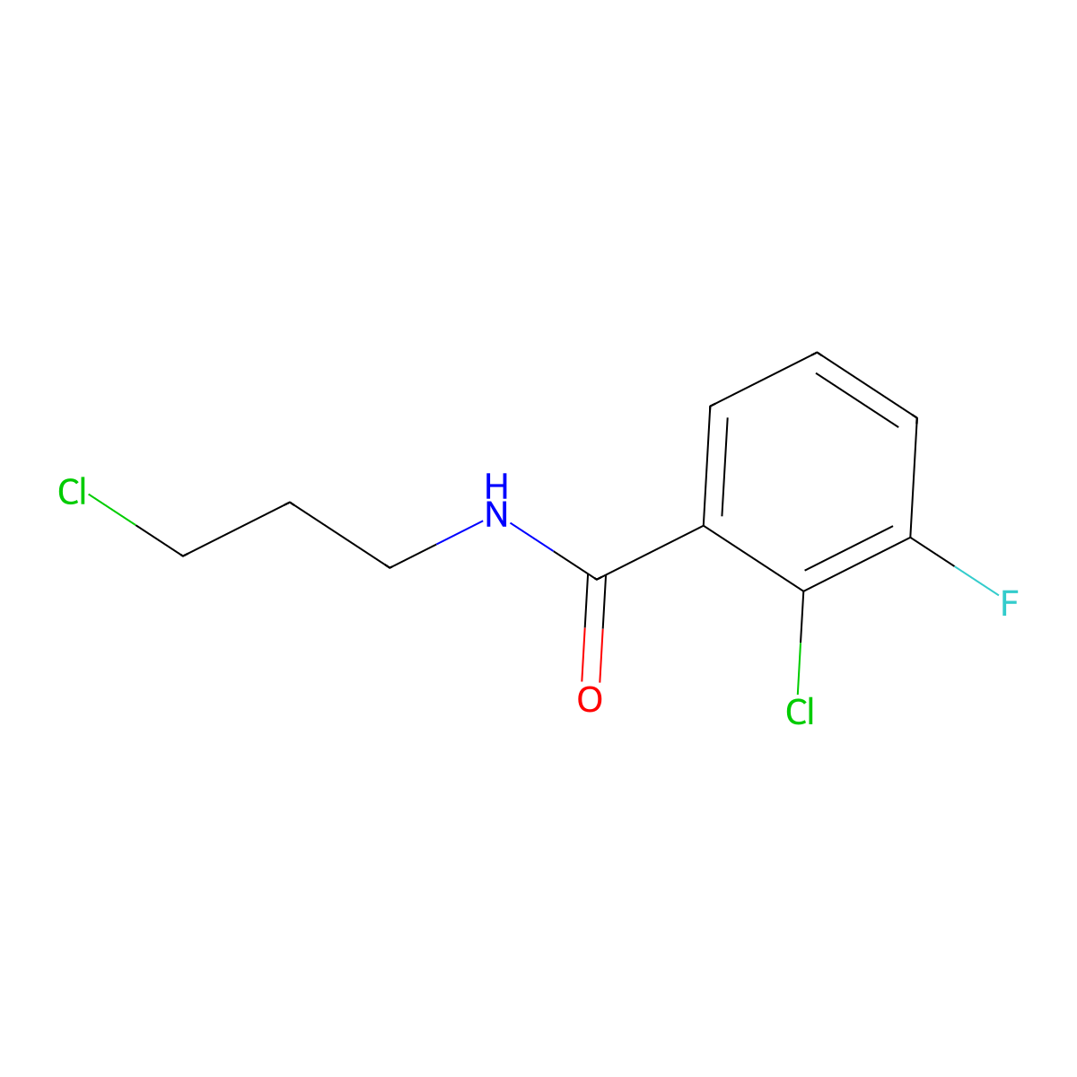 2-Chloro-N-(3-chloropropyl)-3-fluorobenzamide molecular structure, CAS 1542400-55-4