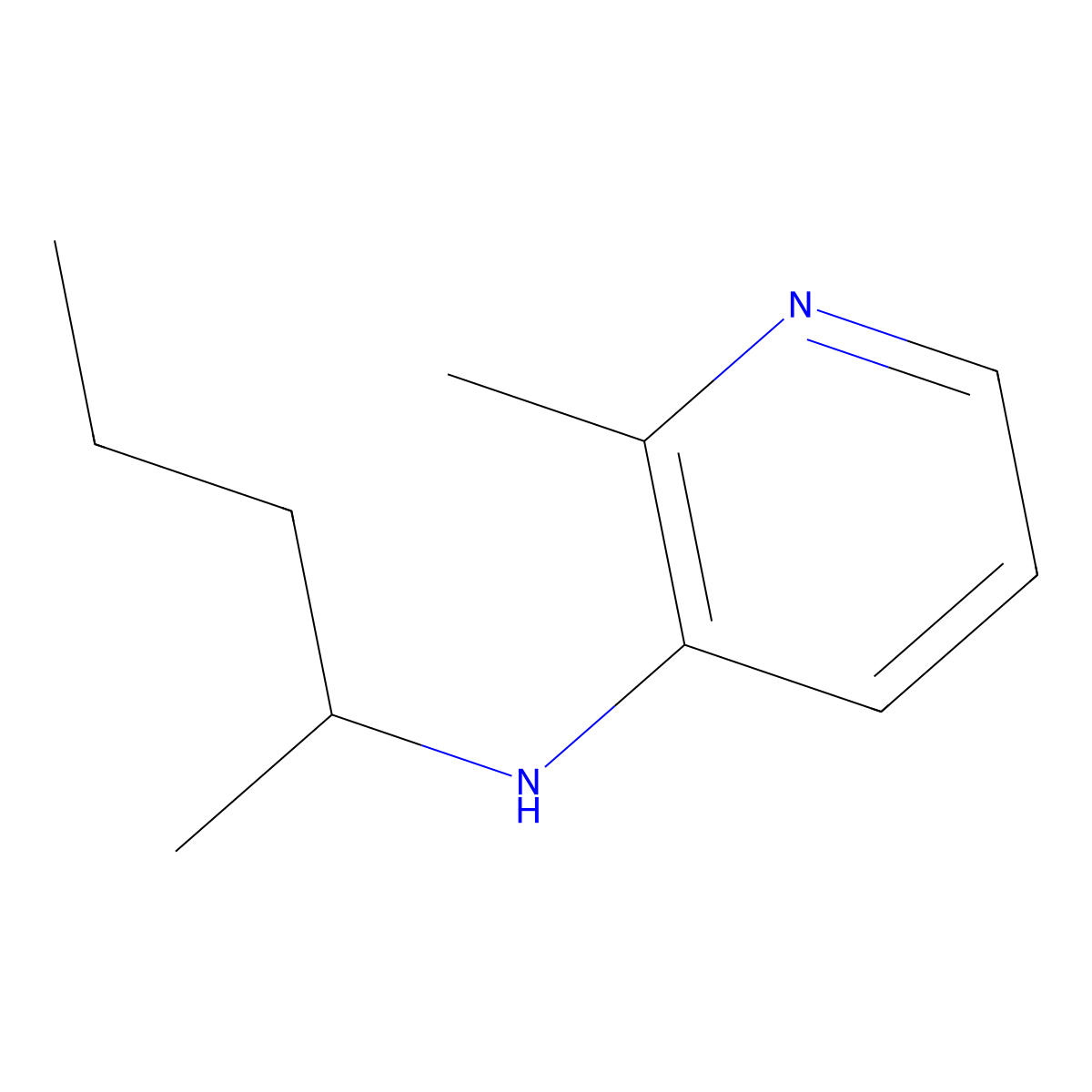 2-methyl-N-(pentan-2-yl)pyridin-3-amine molecular structure, CAS 1542409-62-0